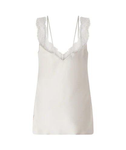 Pinko Top Stile Lingerie con Pizzo Intarsiato 106623 A385 Bianco