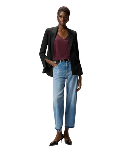 Pinko Top in Crepe de Chine con Ampio Scollo Crazy 104670 A2T7 Bordeaux
