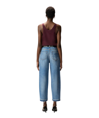 Pinko Top in Crepe de Chine con Ampio Scollo Crazy 104670 A2T7 Bordeaux