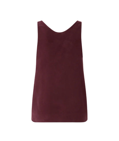 Pinko Top in Crepe de Chine con Ampio Scollo Crazy 104670 A2T7 Bordeaux