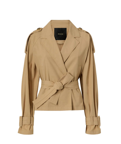 Pinko Trench Corto con Cintura Tanya 106165 A2ER Beige