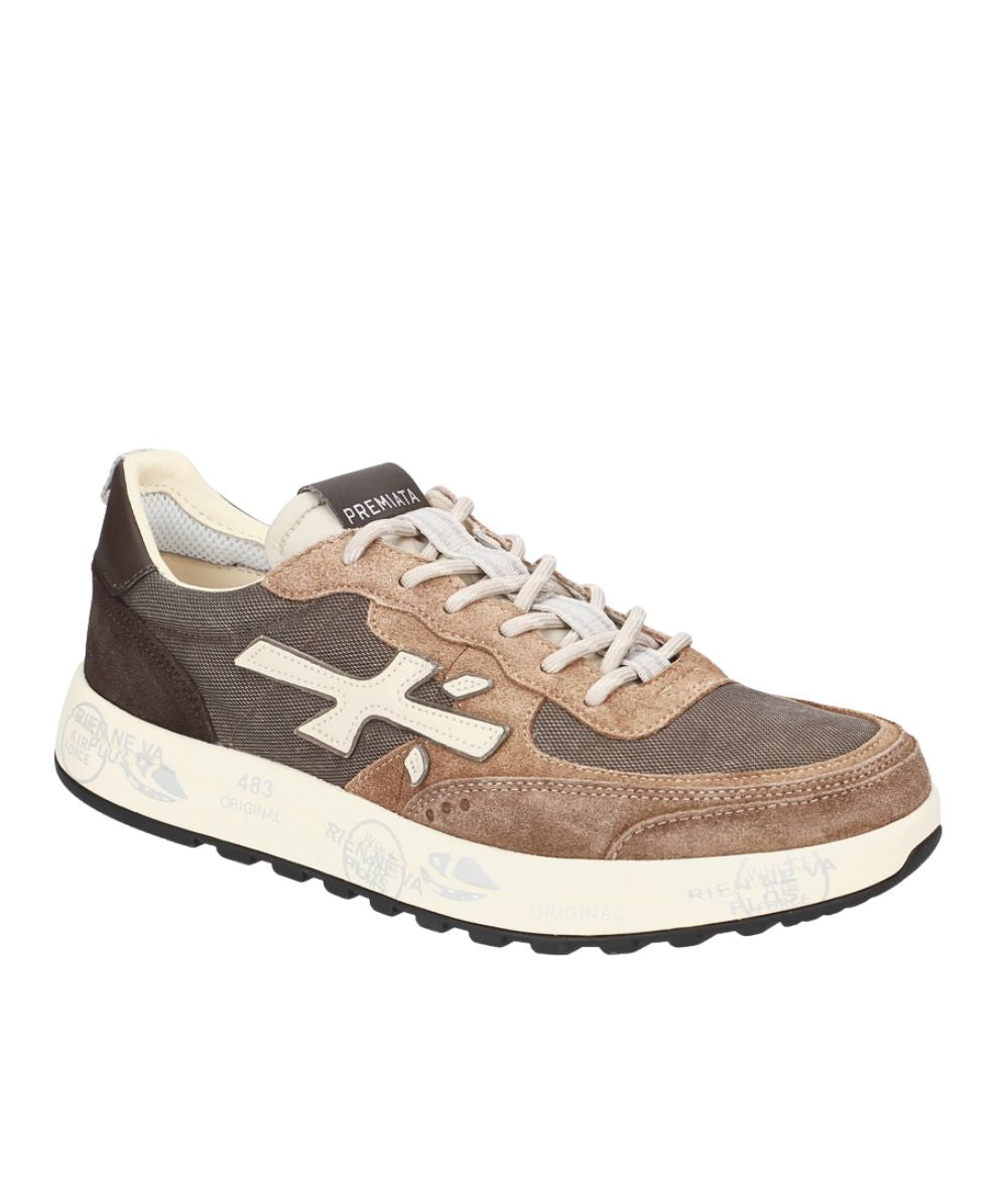 Premiata Sneaker Nous 8461 in Suede e Tessuto Tecnico Marrone