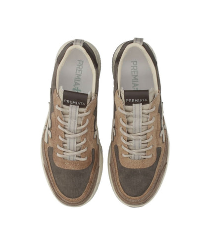 Premiata Sneaker Nous 8461 in Suede e Tessuto Tecnico Marrone