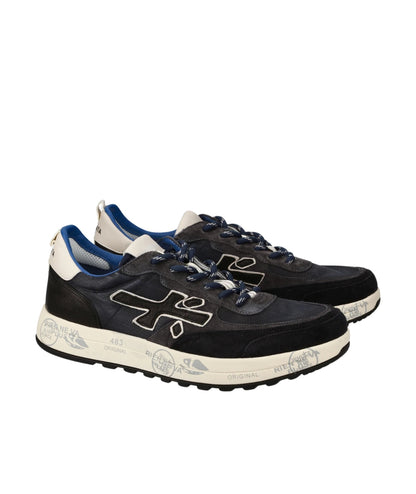 Premiata Sneaker in Pelle NOUS Blu Scuro