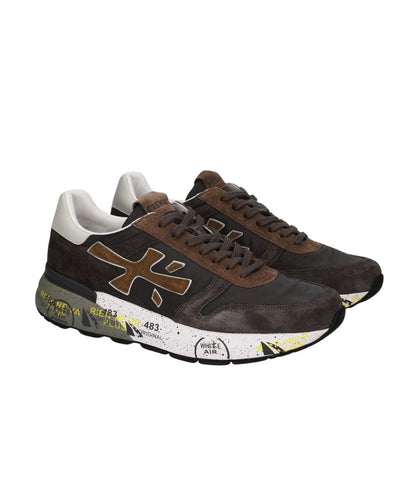 Premiata Sneaker in Suede e Tessuto Tecnico Mick Marrone Nero
