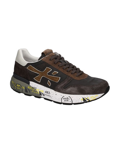 Premiata Sneaker in Suede e Tessuto Tecnico Mick Marrone Nero