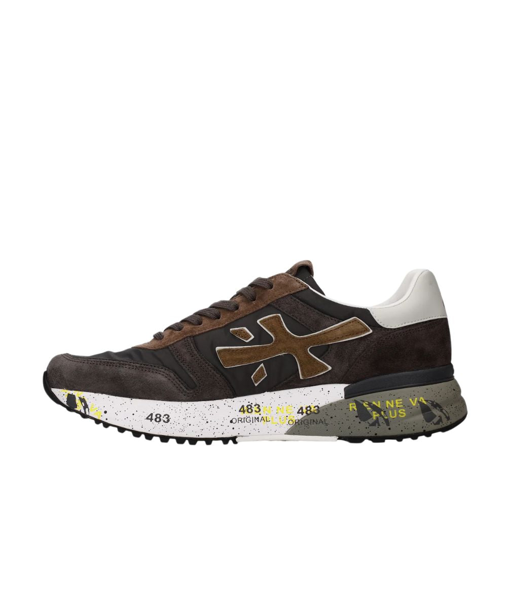 Premiata Sneaker in Suede e Tessuto Tecnico Mick Marrone Nero