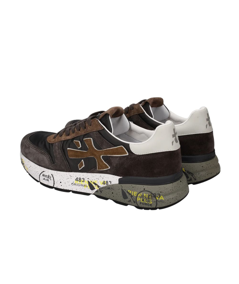 Premiata Sneaker in Suede e Tessuto Tecnico Mick Marrone Nero