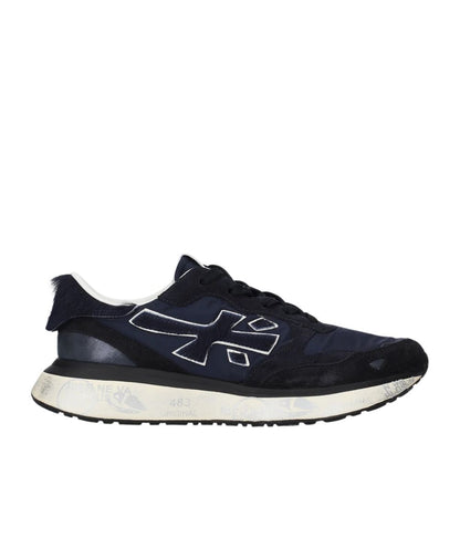 Premiata Sneakers Running in Cavallino e Nylon Lauryn Blu