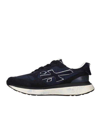 Premiata Sneakers Running in Cavallino e Nylon Lauryn Blu