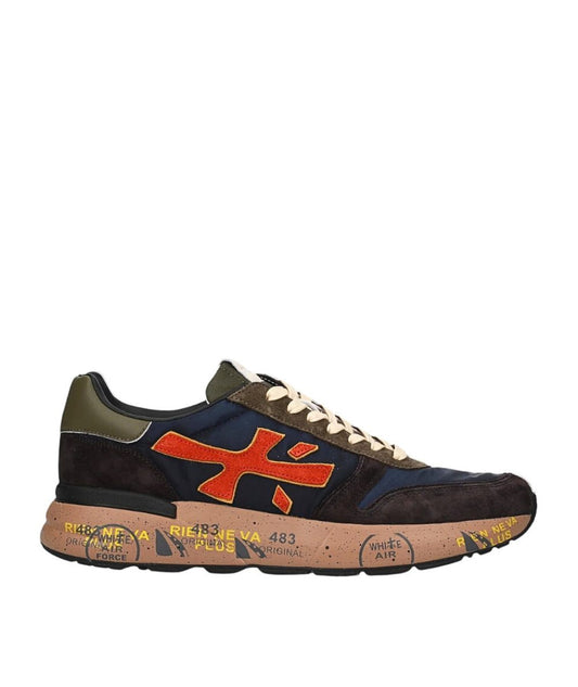 Premiata Sneakers in Pelle MICK Blu Scuro Marrone
