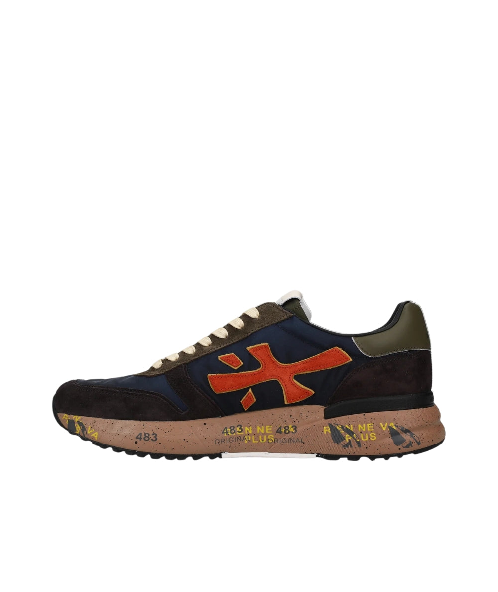Premiata Sneakers in Pelle MICK Blu Scuro Marrone