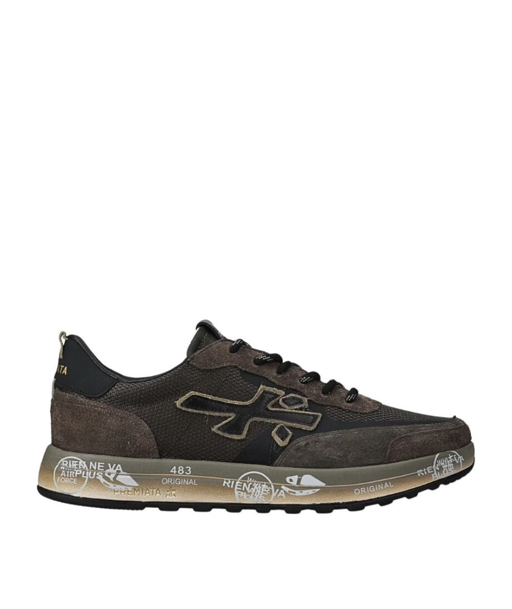 Premiata Sneakers in Pelle NOUS Marrone Fango