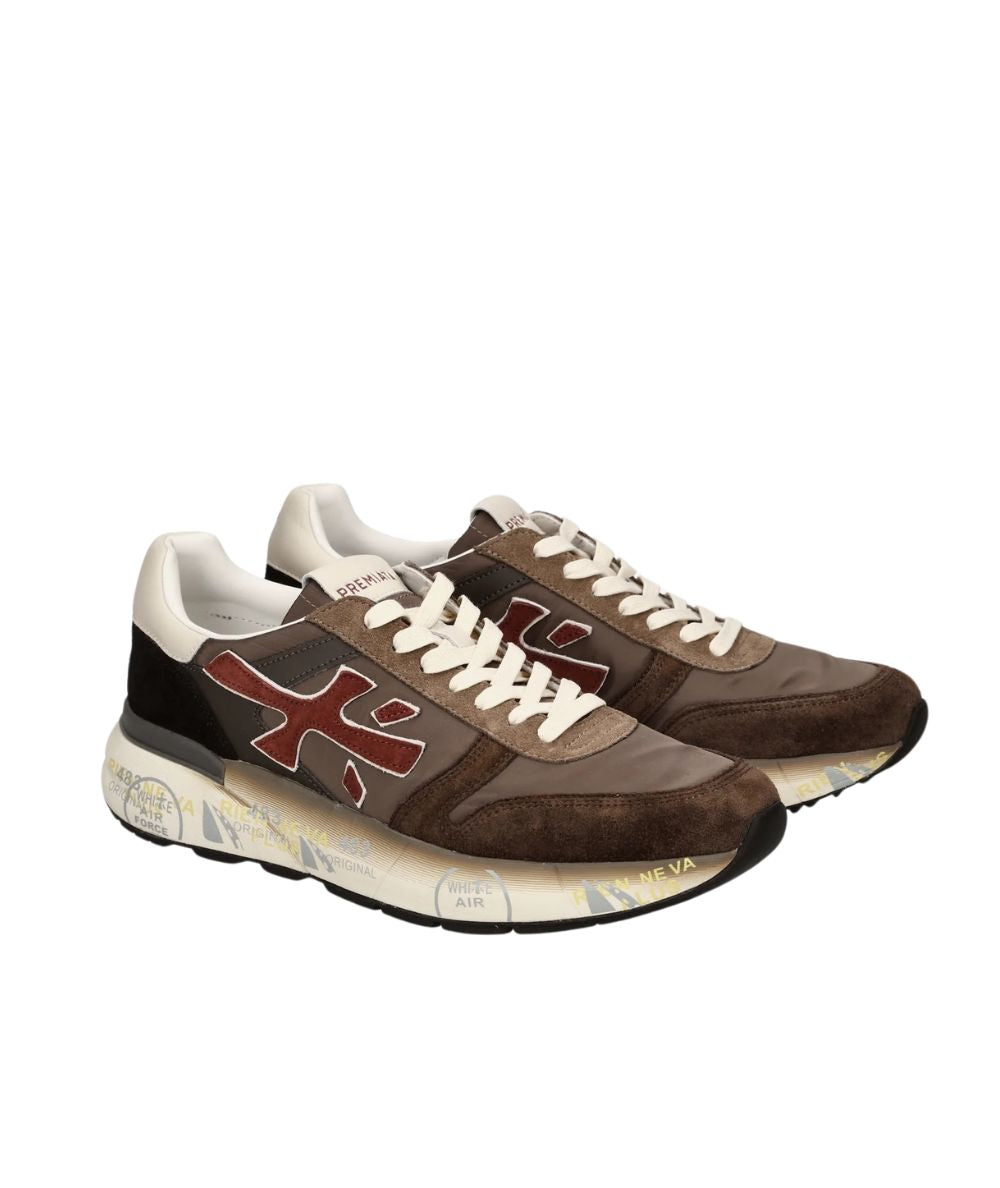 Premiata Sneakers in Suede e Tessuto Tecnico MICK Marrone