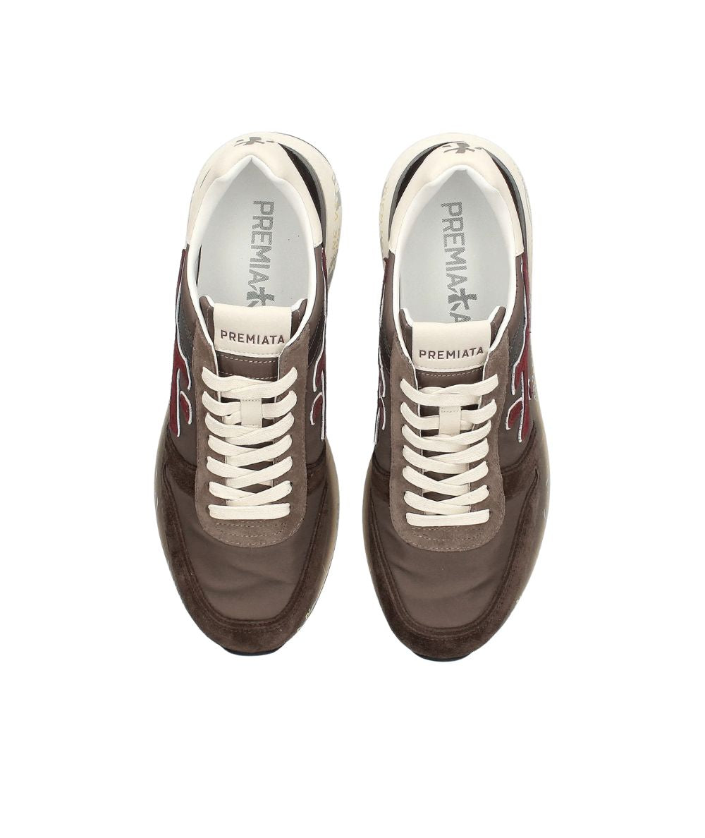 Premiata Sneakers in Suede e Tessuto Tecnico MICK Marrone 6