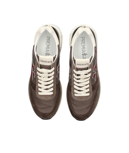 Premiata Sneakers in Suede e Tessuto Tecnico MICK Marrone 6