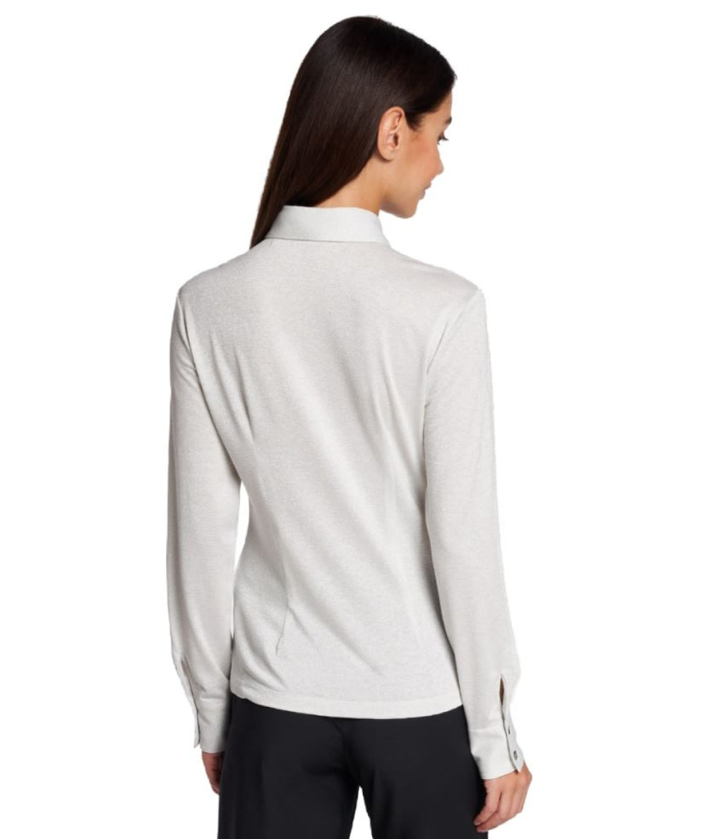 Mondrian Venezia Camicia in Jersey con Lurex 31333/841 Argento