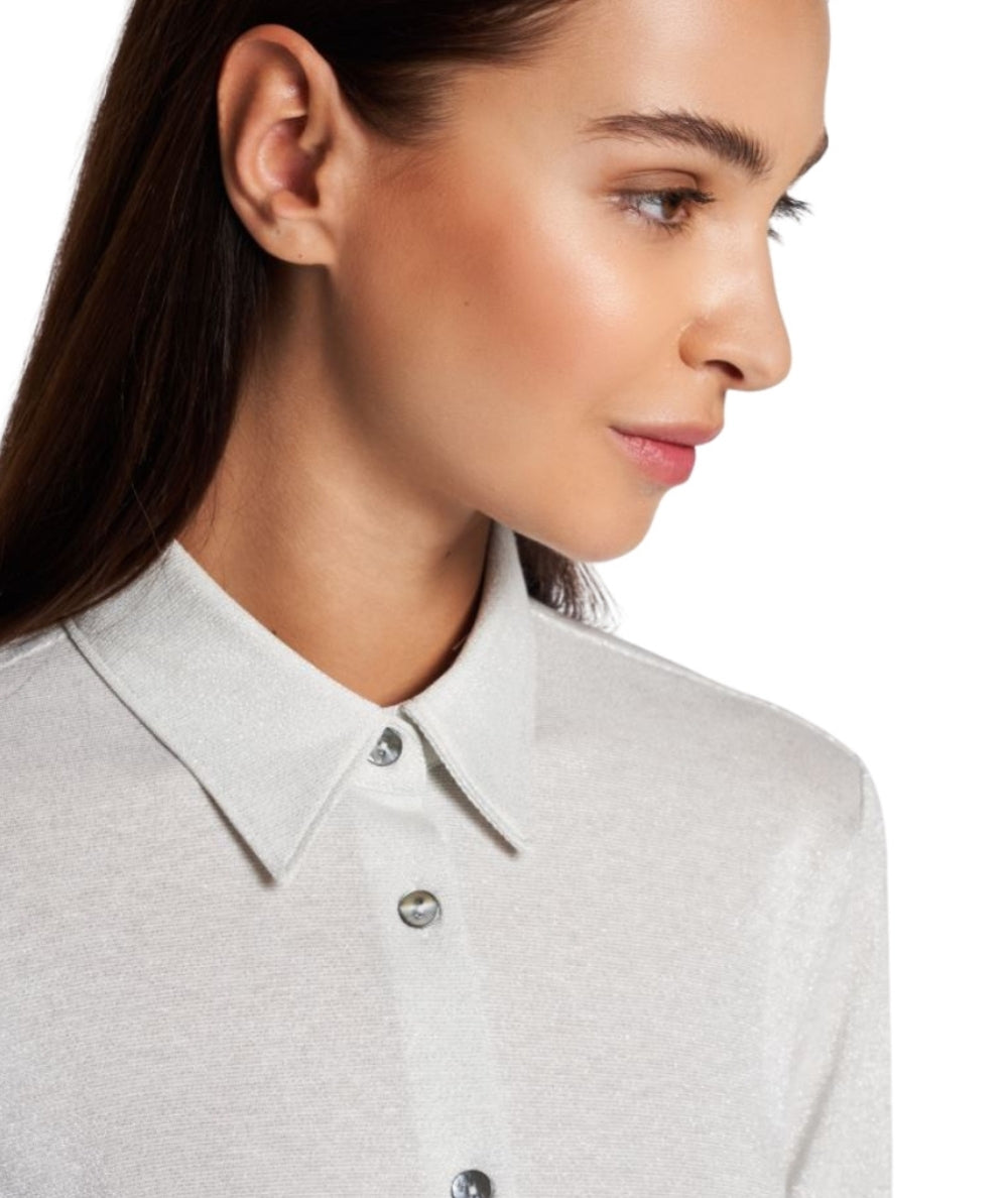 Mondrian Venezia Camicia in Jersey con Lurex 31333/841 Argento