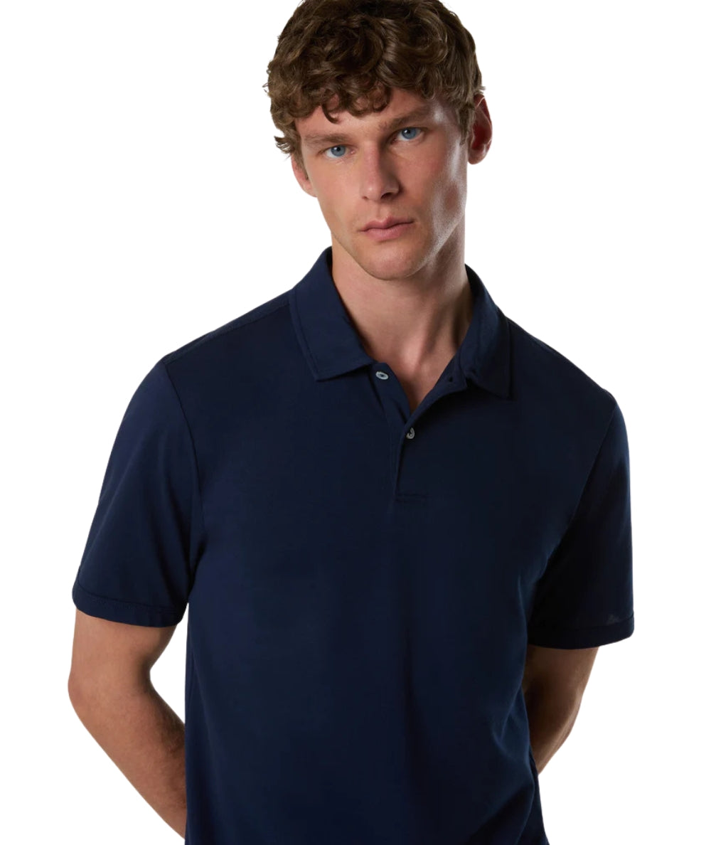 North Sails Poloshirt aus Piqué mit kurzen Ärmeln 692714_000 Marineblau