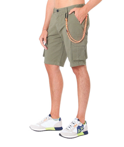 SUN68 BERMUDA CHINO IN COTONE STRETCH B33104 VERDE MILITARE