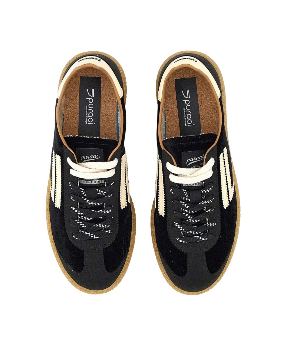 Puraai Sneakers in Eco Microsuede e Velluto 6.01 XS Caviar Nero