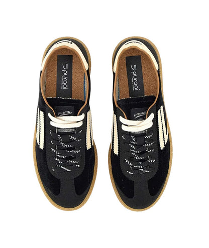 Puraai Sneakers in Eco Microsuede e Velluto 6.01 XS Caviar Nero