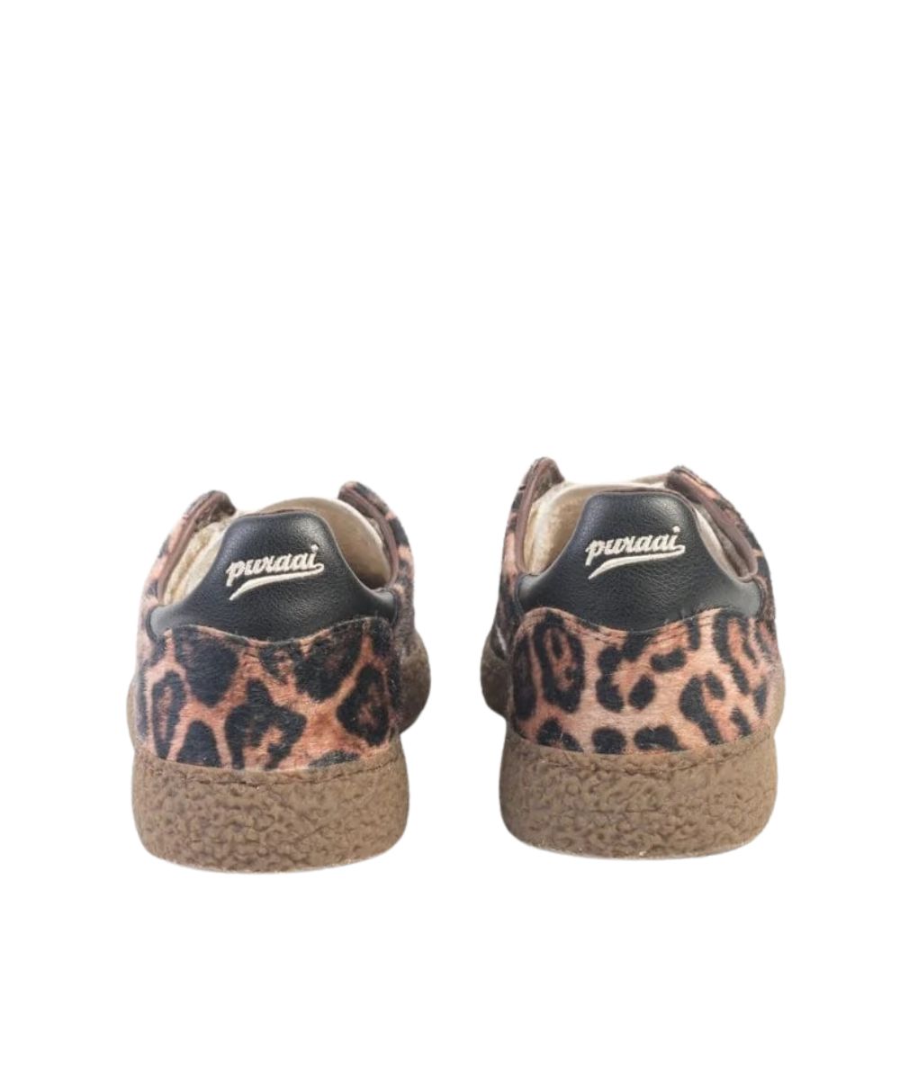 Puraai Sneakers in Eco Microsuede e Velluto 6.01 XS Savana PU601X-072 Leopardato