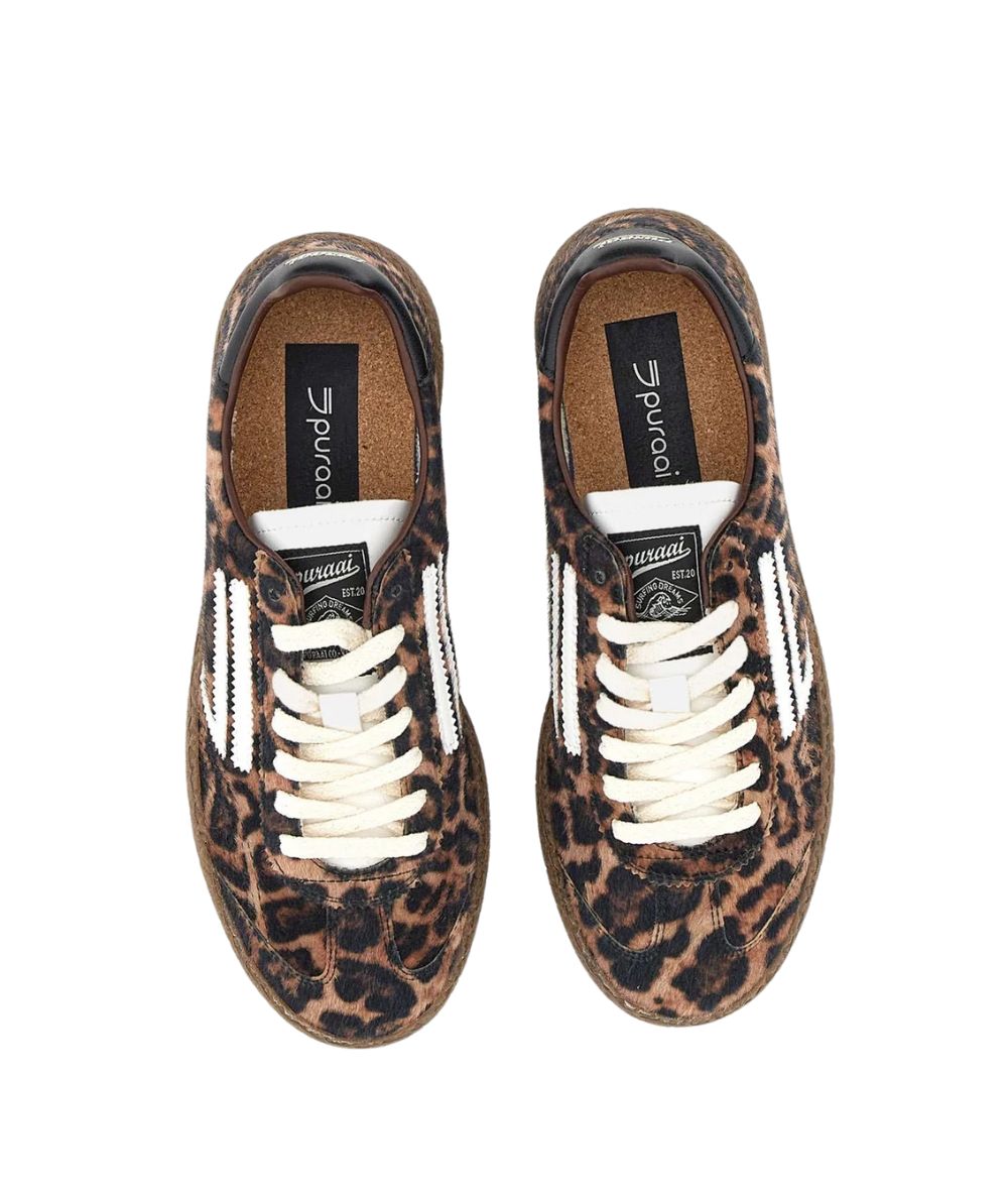Puraai Sneakers in Eco Microsuede e Velluto 6.01 XS Savana PU601X-072 Leopardato