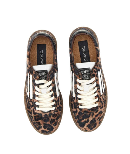 Puraai Sneakers in Eco Microsuede e Velluto 6.01 XS Savana PU601X-072 Leopardato