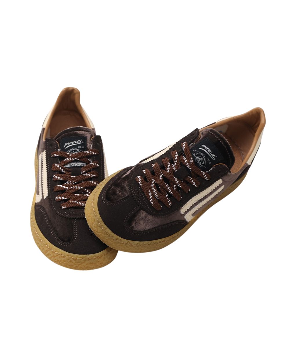 Puraai Sneakers in Microsuede e Velluto 6.01 XS Marrone PU601X-025
