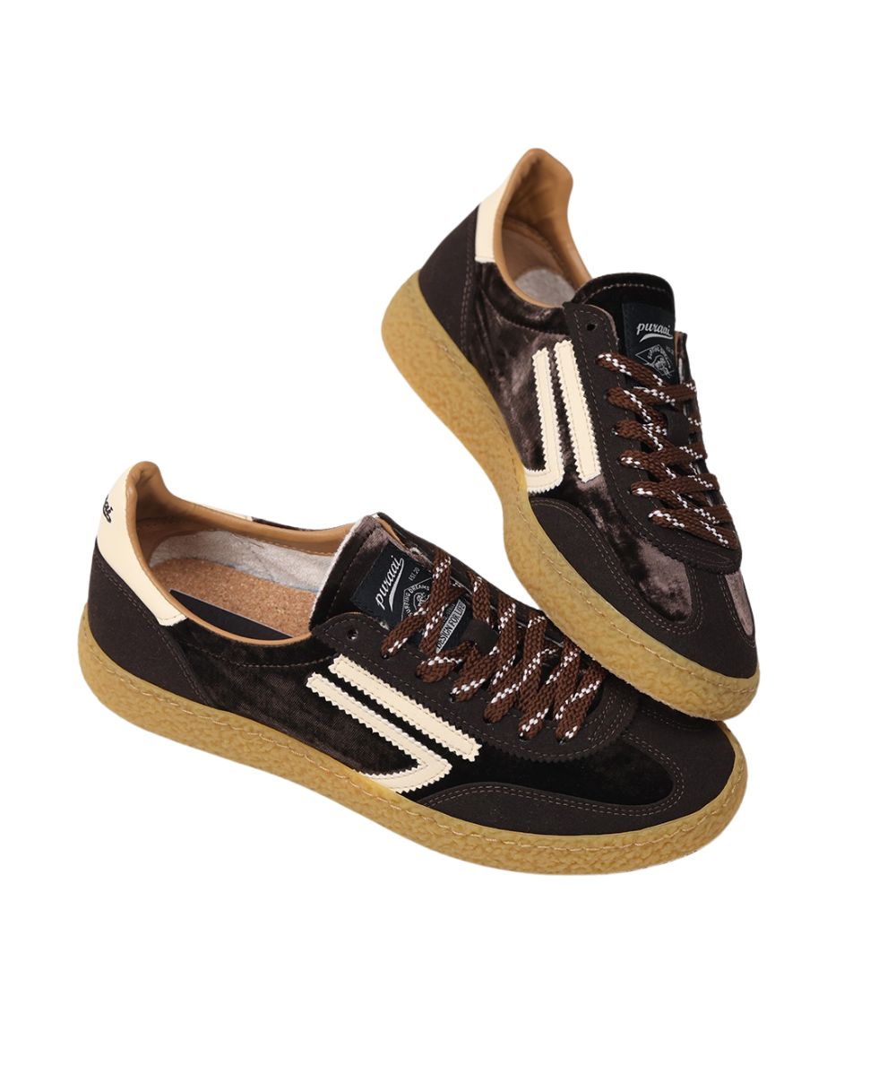 Puraai Sneakers in Microsuede e Velluto 6.01 XS Marrone PU601X-025