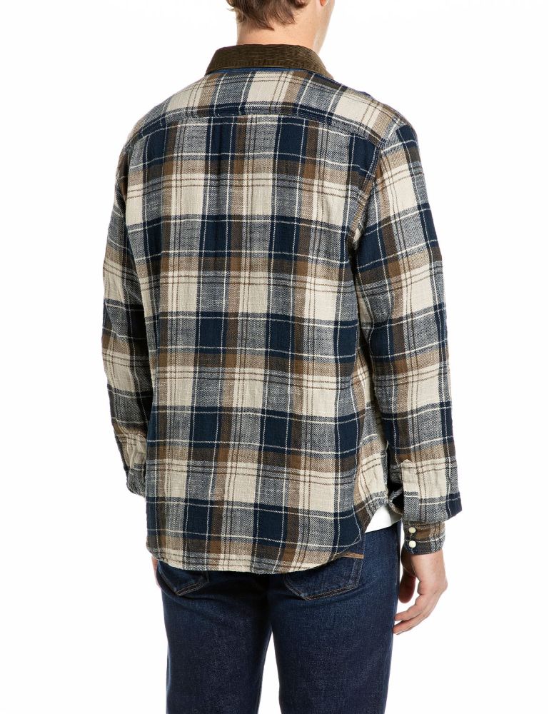 REPLAY Camicia con Tasche e Motivo Check M13MJ.000.723SRW Multicolore