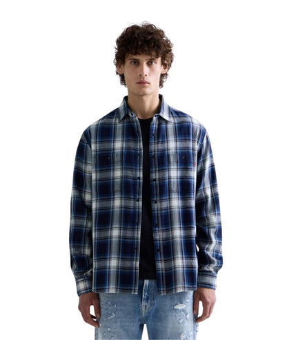 REPLAY Camicia in Fantasia Check M105Z.000.723T0W Blu