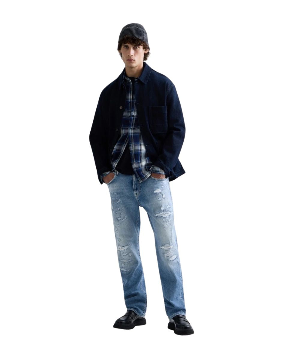 REPLAY Camicia in Fantasia Check M105Z.000.723T0W Blu