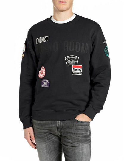 REPLAY Felpa Girocollo con Patch M13LR.001.7242NW Nero