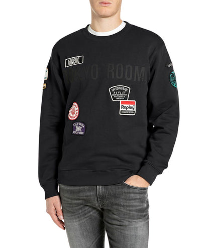 REPLAY Felpa Girocollo con Patch M13LR.001.7242NW Nero