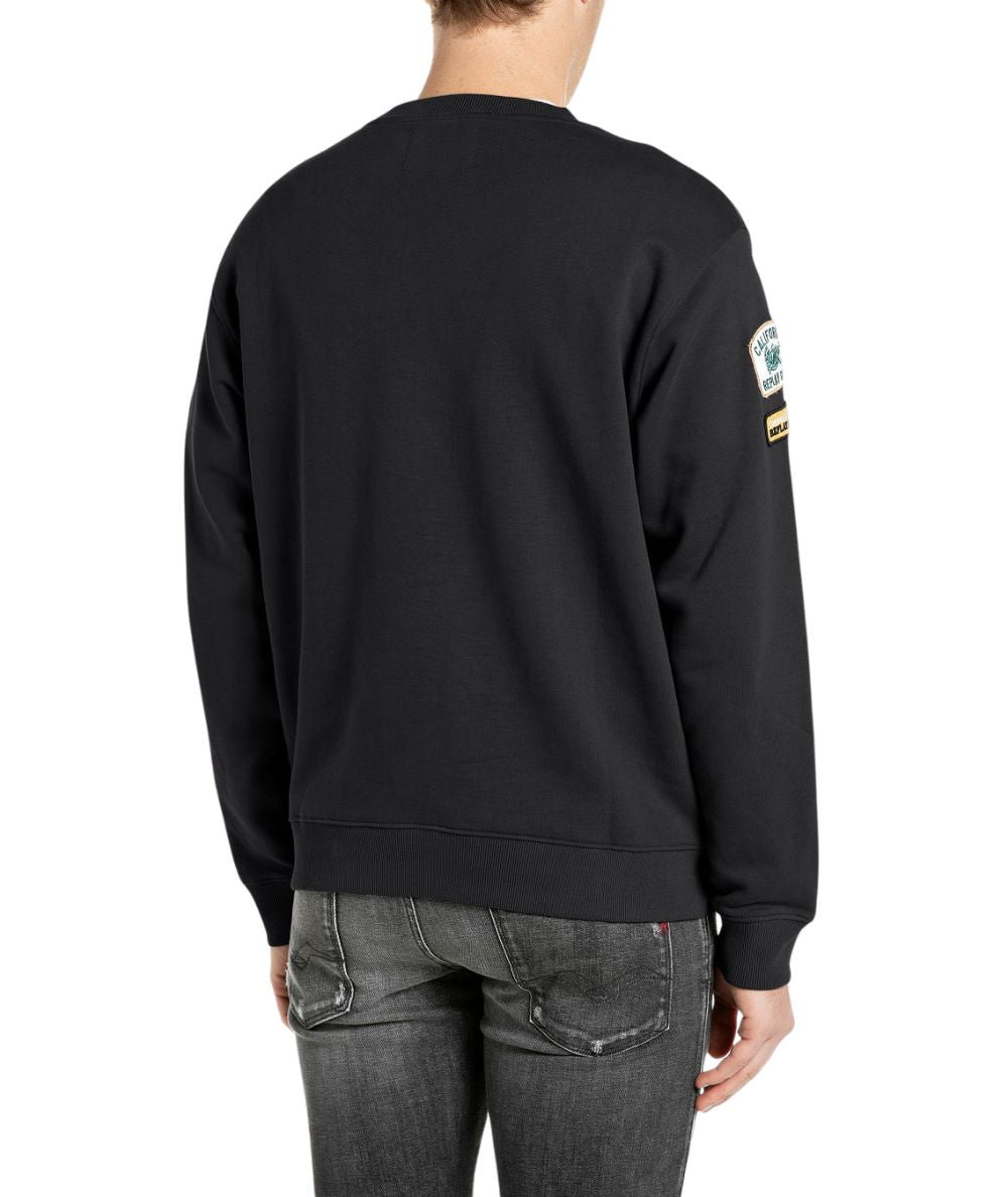REPLAY Felpa Girocollo con Patch M13LR.001.7242NW Nero