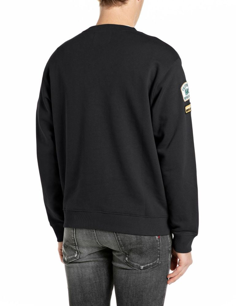 REPLAY Felpa Girocollo con Patch M13LR.001.7242NW Nero