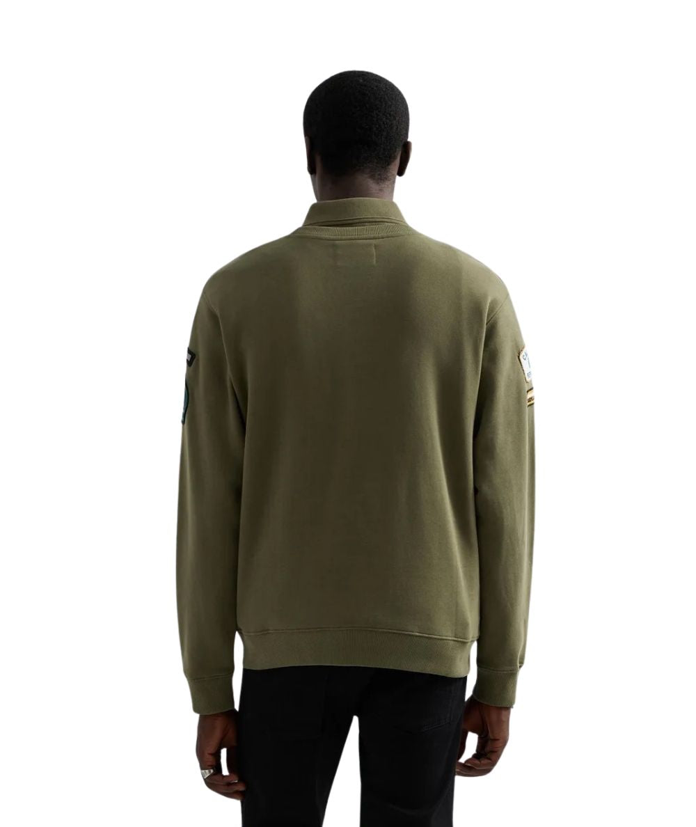 REPLAY Felpa Girocollo con Patch M13LR.001.7242NW Verde Militare