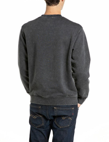 REPLAY Felpa Girocollo con Scritta M13LX.000.72296G Grigio Antracite
