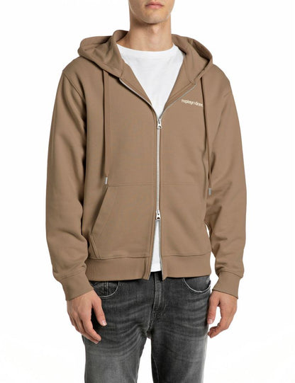 REPLAY Felpa con Cappuccio e Zip M13LU.000.7242OW Marrone