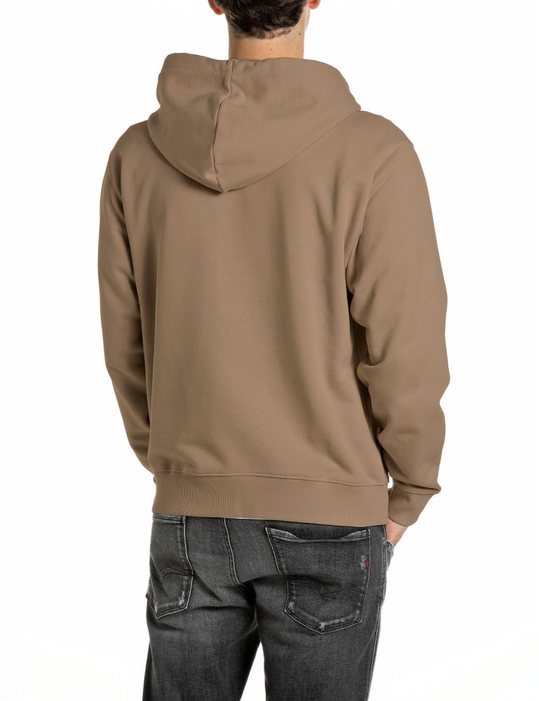 REPLAY Felpa con Cappuccio e Zip M13LU.000.7242OW Marrone