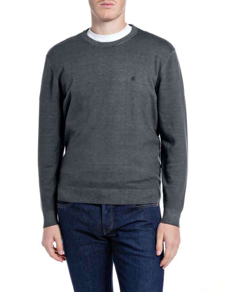 REPLAY Maglione Girocollo in Misto Lana UK00AM.000.723SIG Grigio