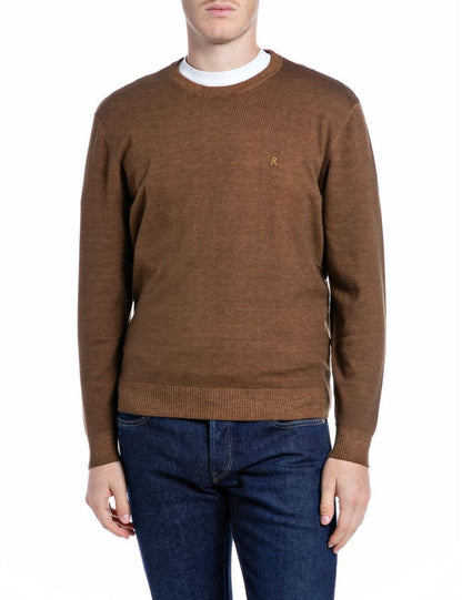 REPLAY Maglione Girocollo in Misto Lana UK00AM.000.723SIG Marrone