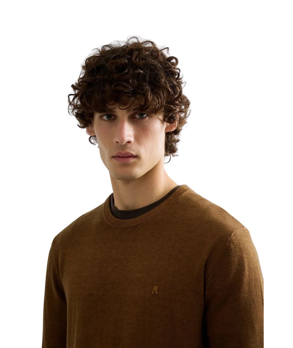 REPLAY Maglione Girocollo in Misto Lana UK00AM.000.723SIG Marrone