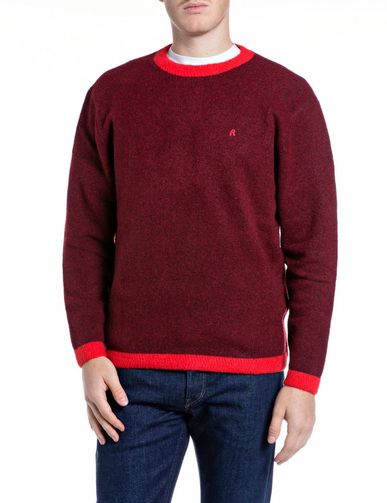 REPLAY Maglione Profili a Contrasto UK0084.000.723ZD Rosso