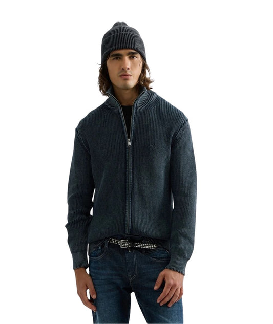 REPLAY Maglione in Cotone Full Zip UK00AV.000.7246IG Blu