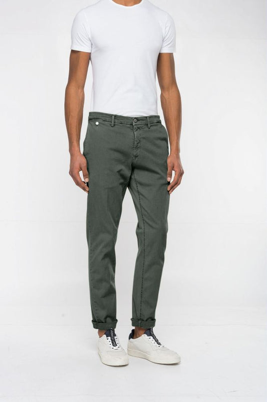 REPLAY Pantalone Chino Benni M9722E.000.8366197 Verde Militare