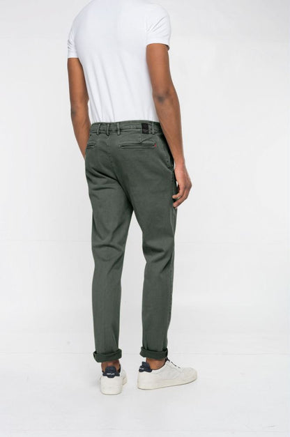REPLAY Pantalone Chino Benni M9722E.000.8366197 Verde Militare