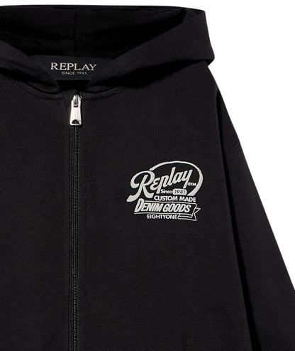 REPLAY & SONS Felpa con Cappuccio e Cerniera SB2723.057.23830 Nero